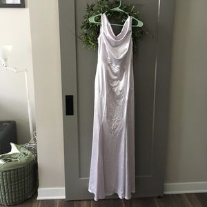 White floor-length dress